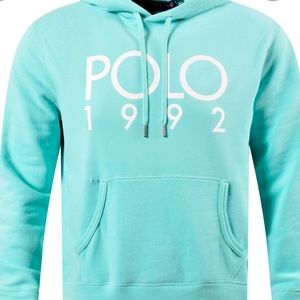 POLO BY RALPH LAUREN 1992 light GREEN PULLOVER HOODIE.